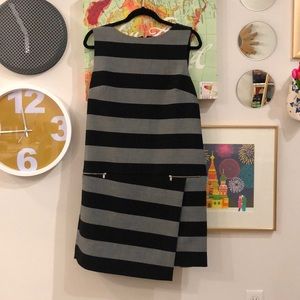 Banana Republic Grey & Black Striped Dress Size 14